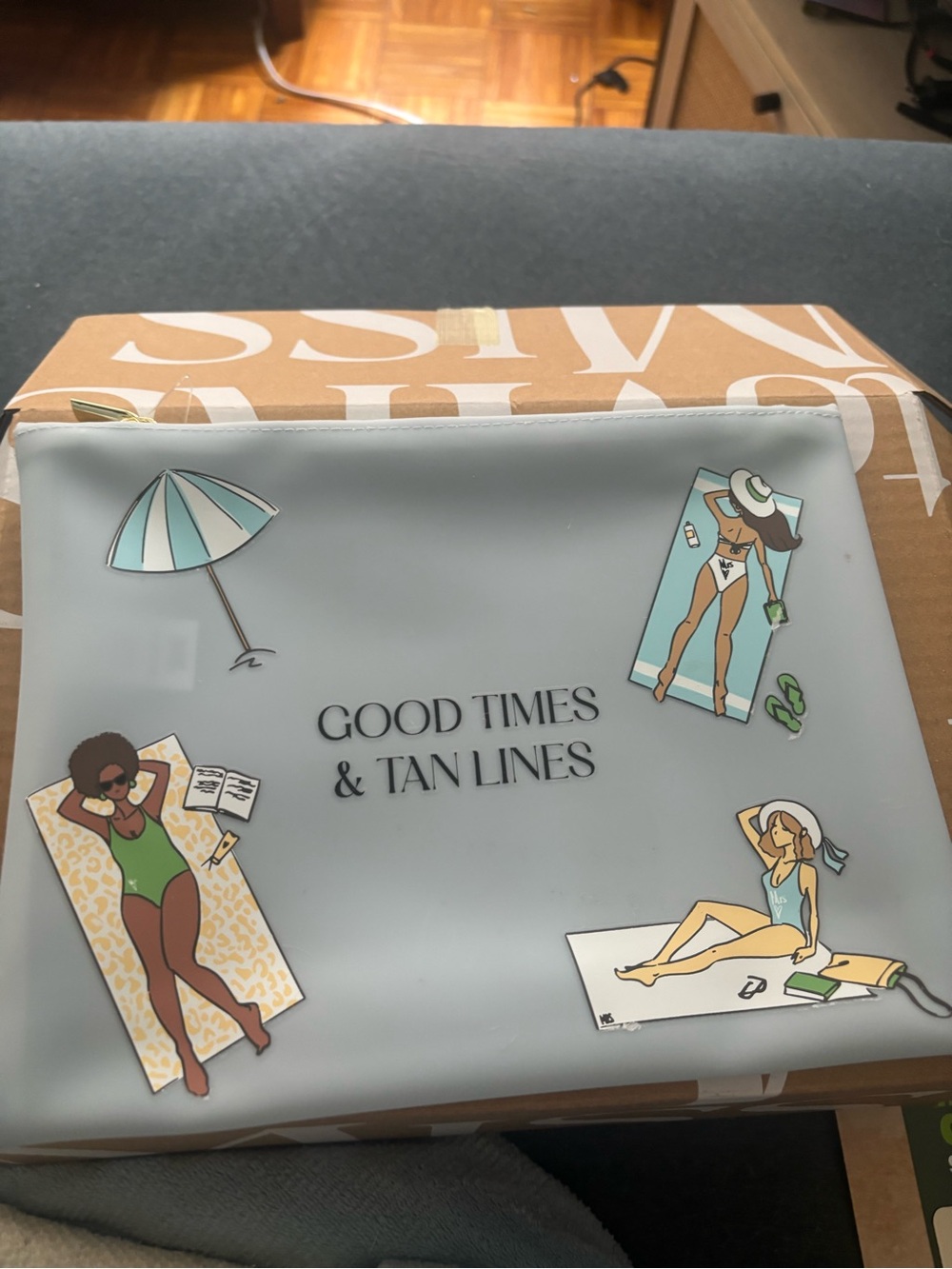 Good Times & Tan Lines Graphic Pouch - Light Blue